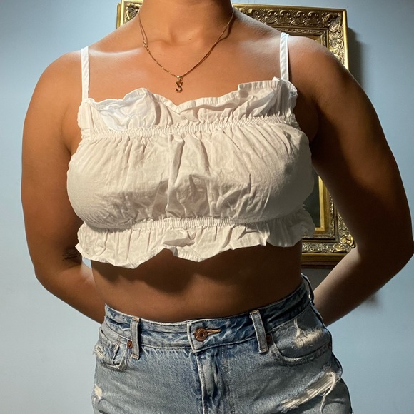 White Crop Tank Top - Picture 4 of 4